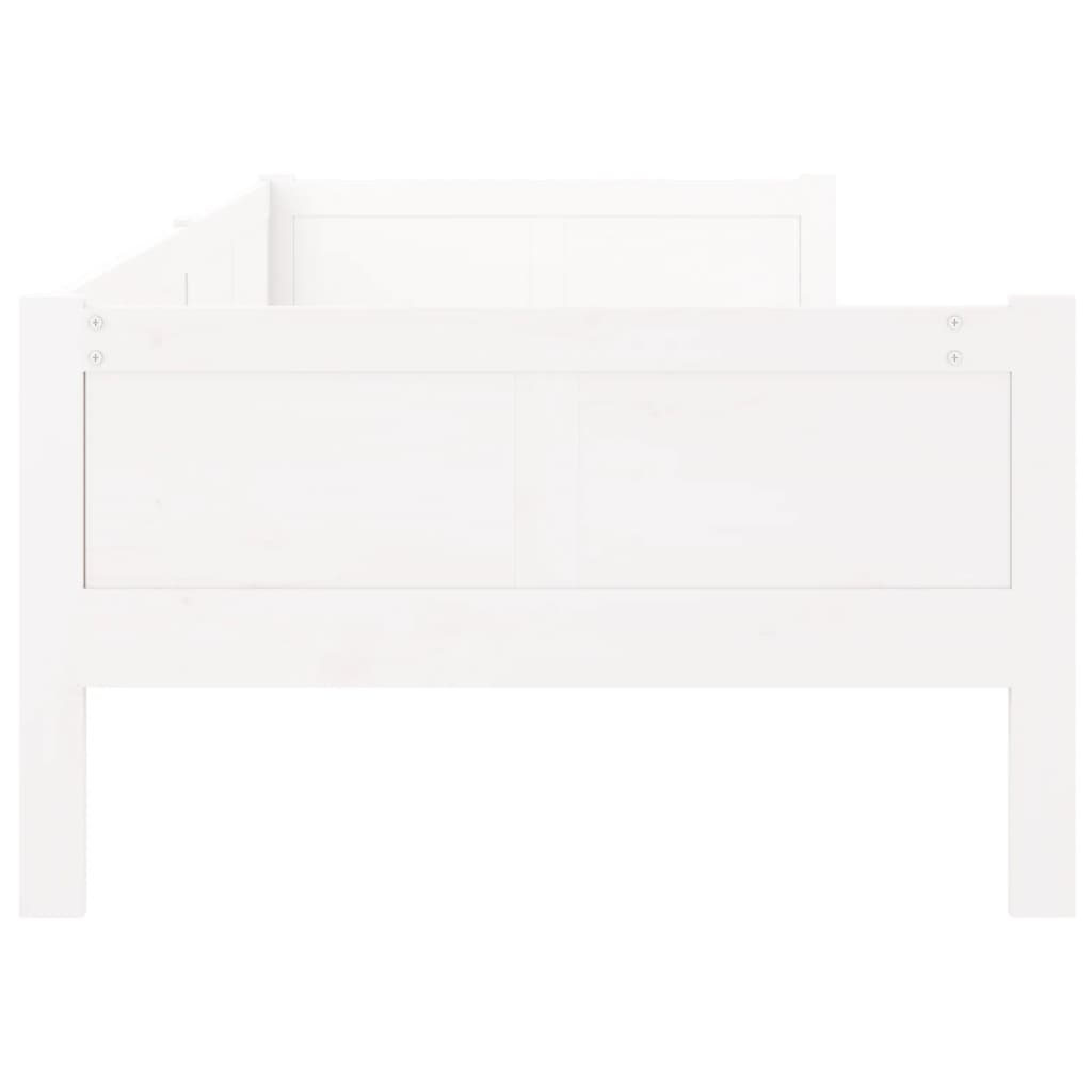 White Solid Pine Wood Day Bed Frame 90x190 cm - No Mattress Included