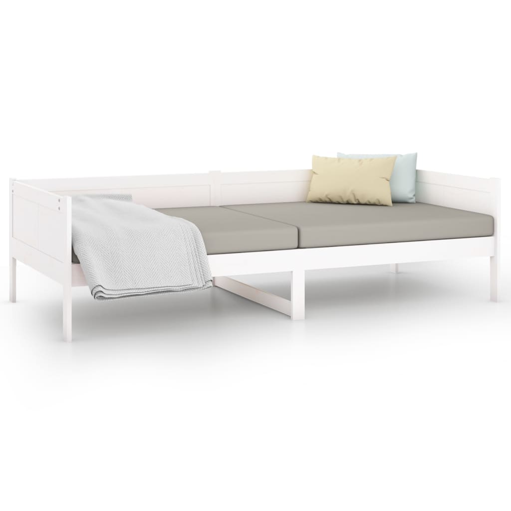 White Solid Pine Wood Day Bed Frame 90x190 cm - No Mattress Included