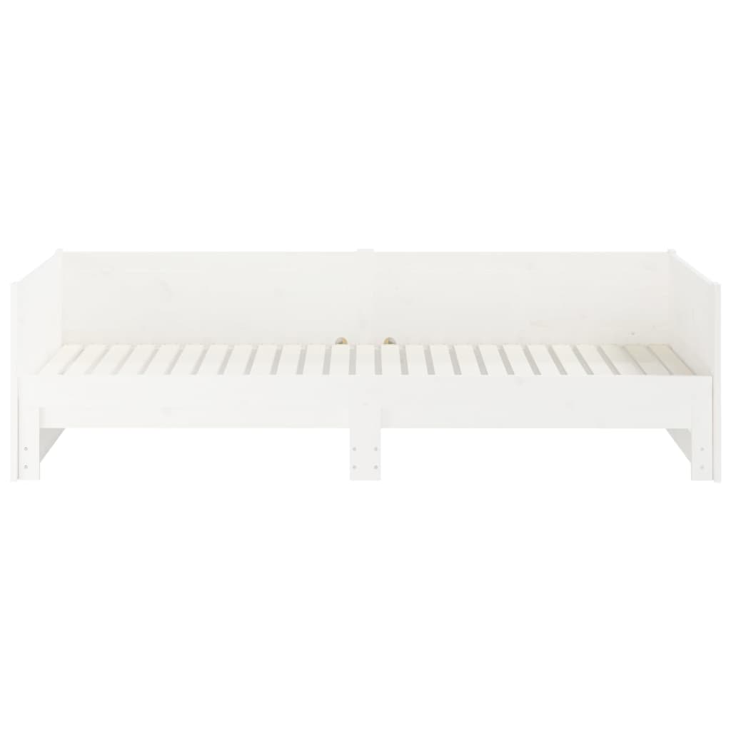 White Pull-Out Day Bed Frame 2x(80x200)cm - No Mattress Included