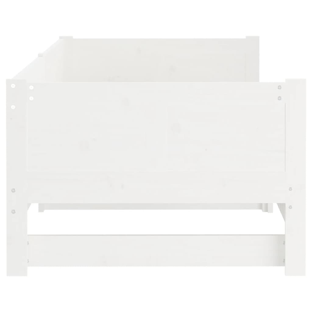 White Pull-Out Day Bed Frame 2x(80x200)cm - No Mattress Included