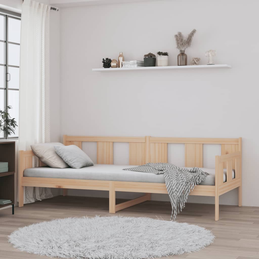 Solid Pine Wood Day Bed Frame 80x200 cm - Mattress Not Included