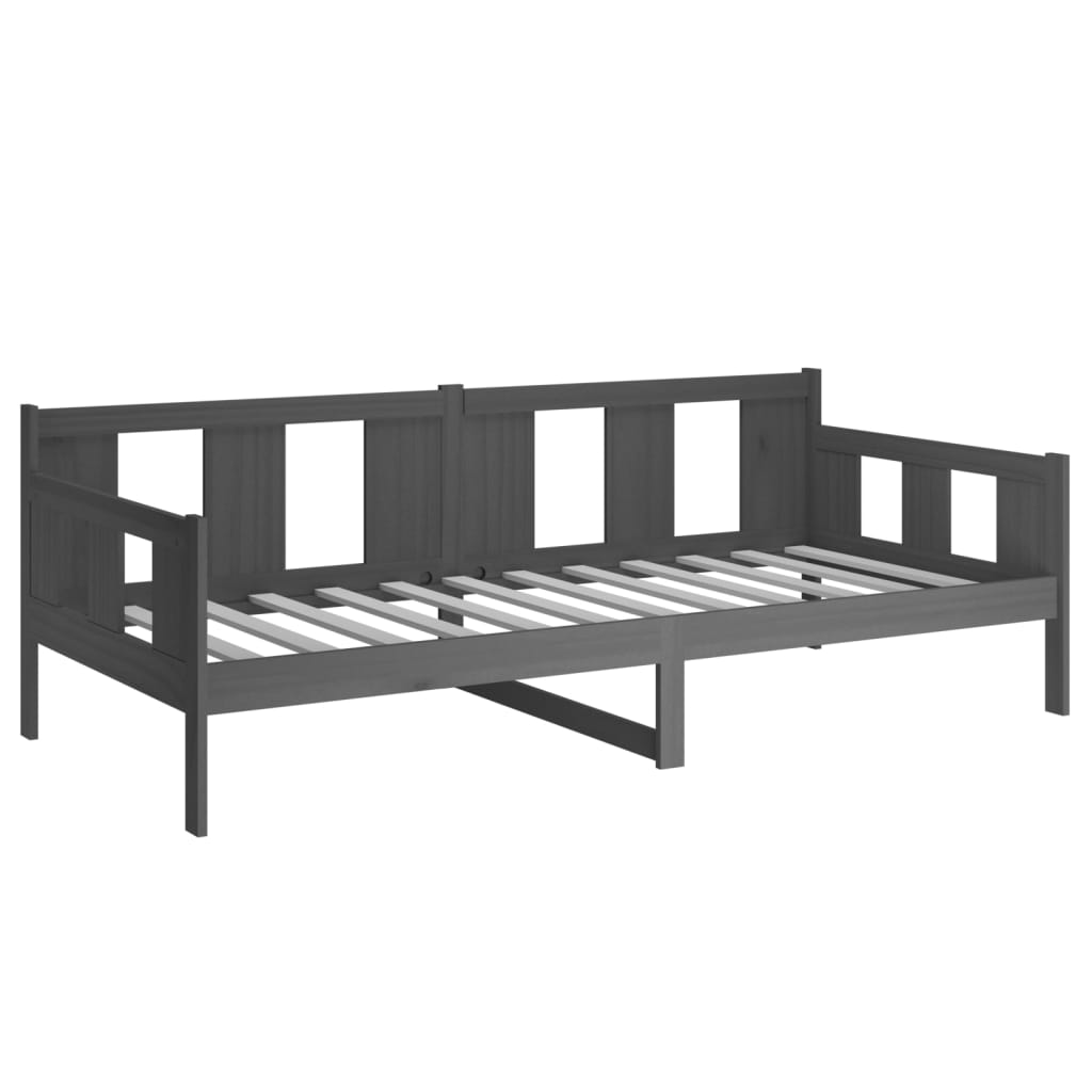 Solid Pine Grey Day Bed Frame 80x200 cm - No Mattress Included