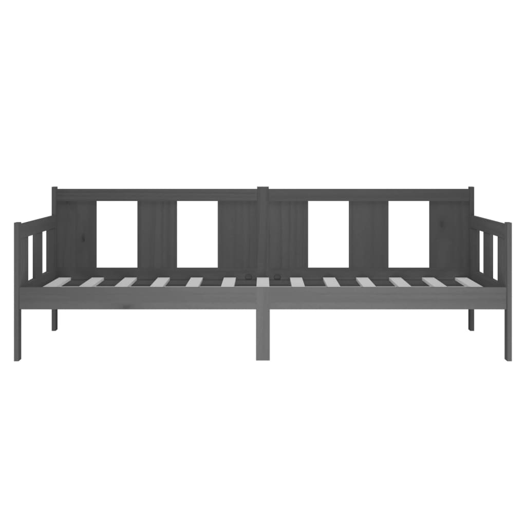 Solid Pine Grey Day Bed Frame 80x200 cm - No Mattress Included