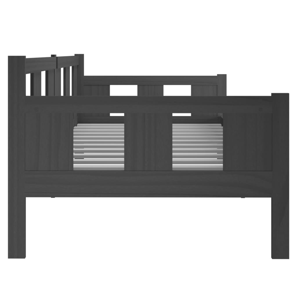 Solid Pine Grey Day Bed Frame 80x200 cm - No Mattress Included