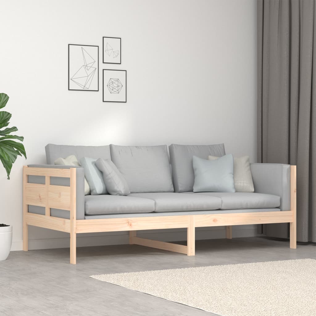 Solid Pine Wood Day Bed Frame, 90x190 cm, No Mattress Included