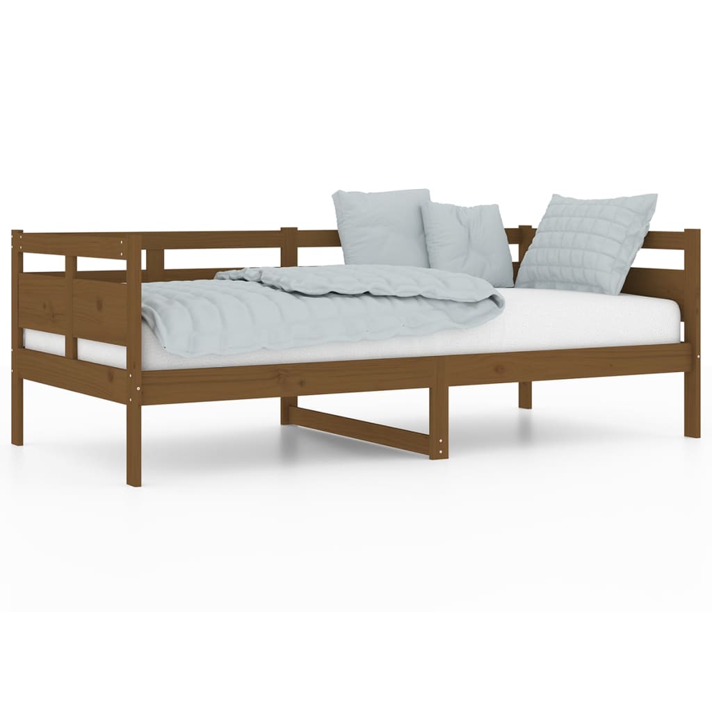 Honey Brown Solid Wood Pine Day Bed Frame, 90x190 cm, Single