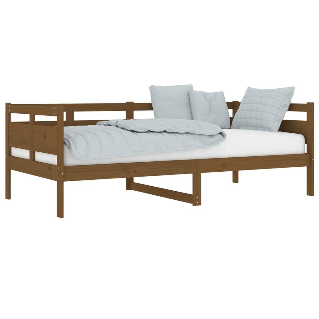 Honey Brown Solid Wood Pine Day Bed Frame, 90x190 cm, Single