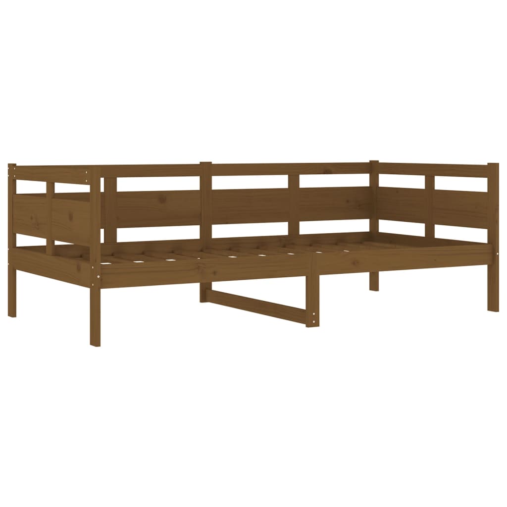 Honey Brown Solid Wood Pine Day Bed Frame, 90x190 cm, Single