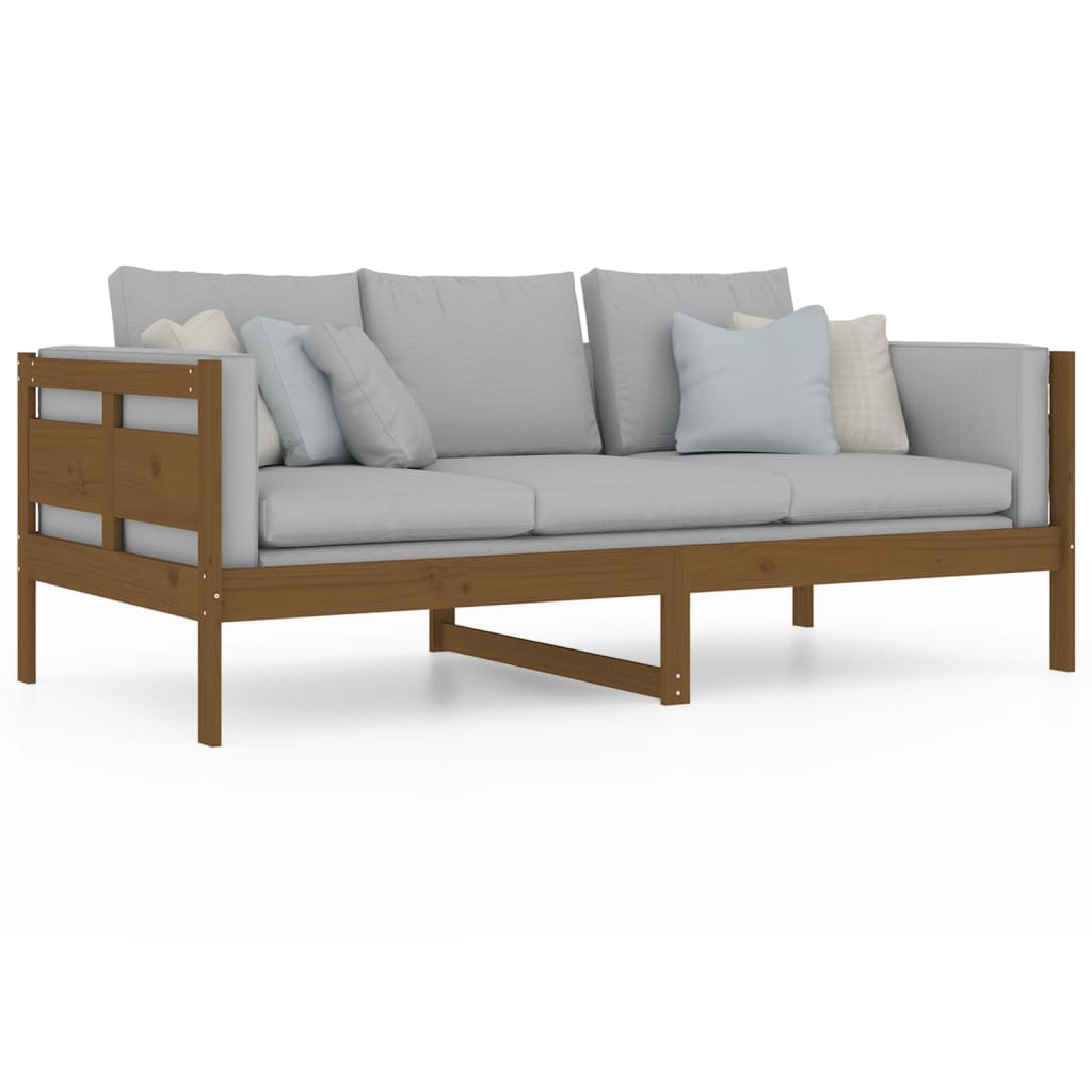 Honey Brown Solid Wood Pine Day Bed Frame, 90x190 cm, Single