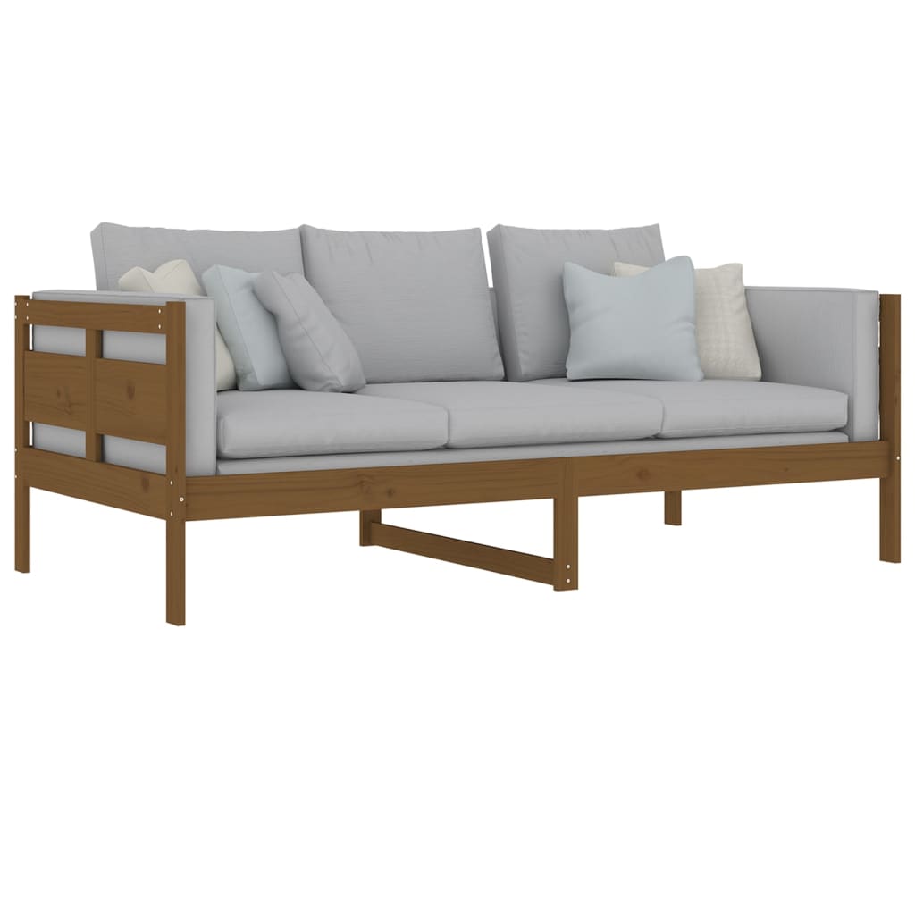 Honey Brown Solid Wood Pine Day Bed Frame, 90x190 cm, Single