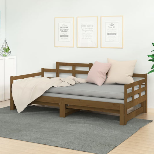 Pull-Out Day Bed Honey Brown 2x(90x200) cm - Frame Only