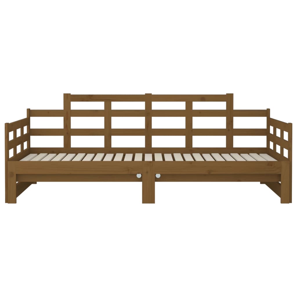 Honey Brown Pull-out Day Bed Frame 2x(90x190) cm - No Mattress