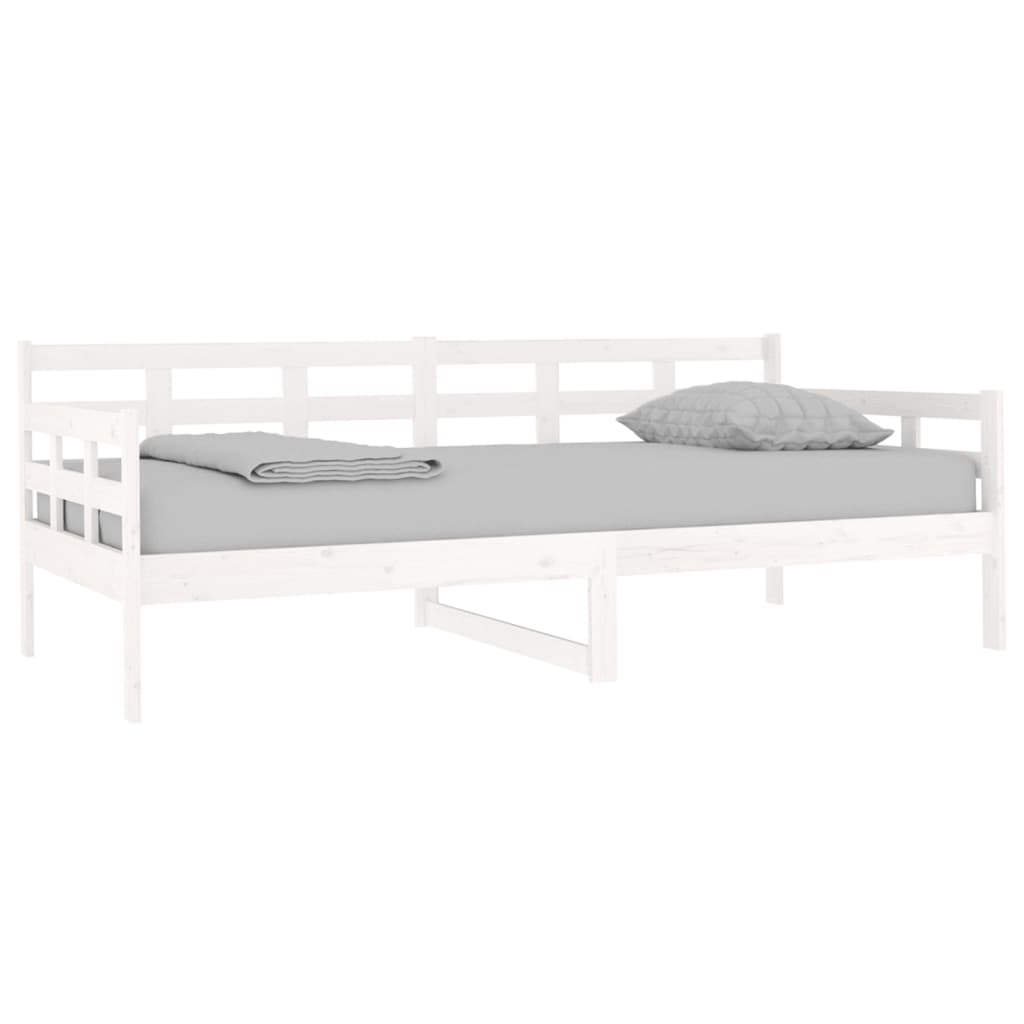 White Solid Pine Wood Day Bed Frame 90x190cm - No Mattress