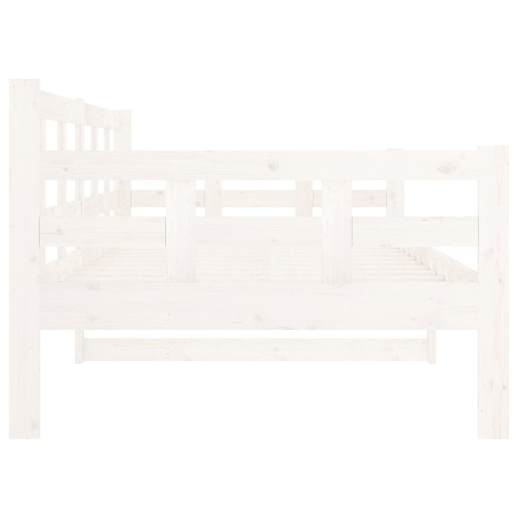 White Solid Pine Wood Day Bed Frame 90x190cm - No Mattress