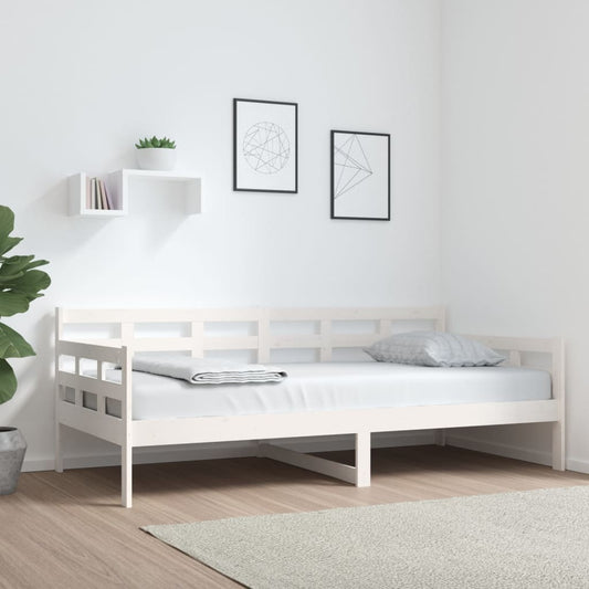 White Solid Pine Wood Day Bed Frame 90x190cm - No Mattress