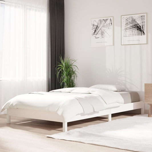 Solid Pine White Stack Bed Frame 100x200 cm - No Mattress Included