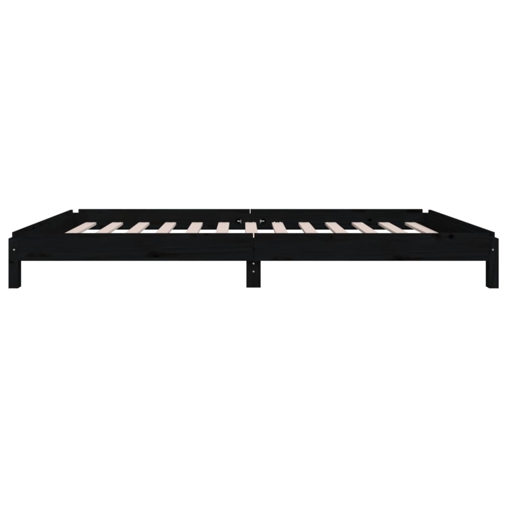 Solid Black Pine Stack Bed Frame 75x190 cm - Small Single