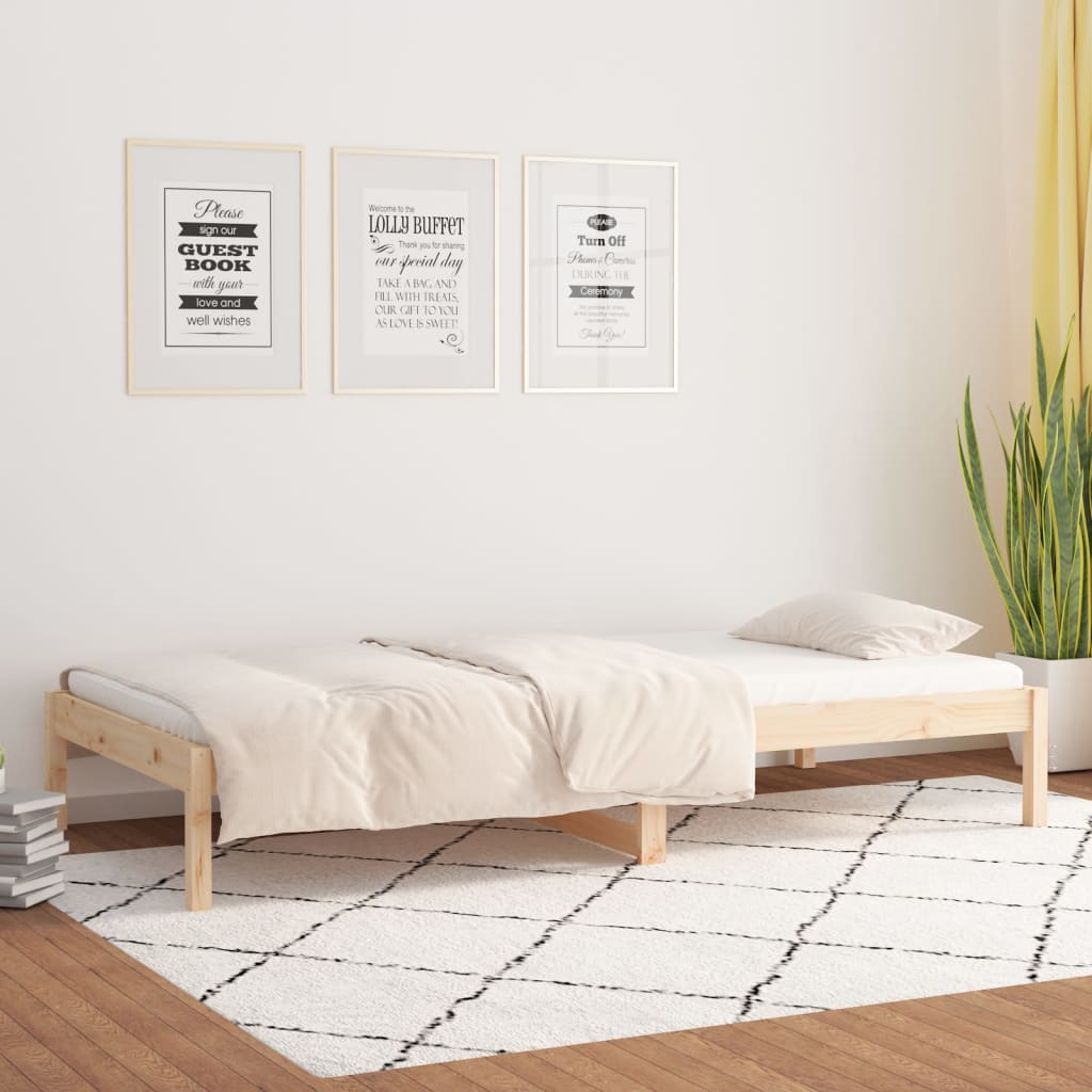 Solid Pine Day Bed Frame 90x200 cm - Mattress Not Included