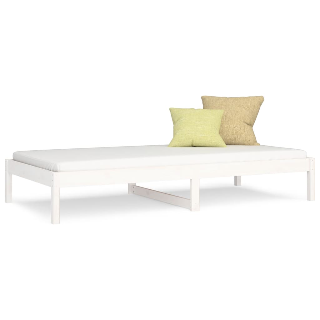 Solid Pine Day Bed 80x200 cm, White - No Mattress Included