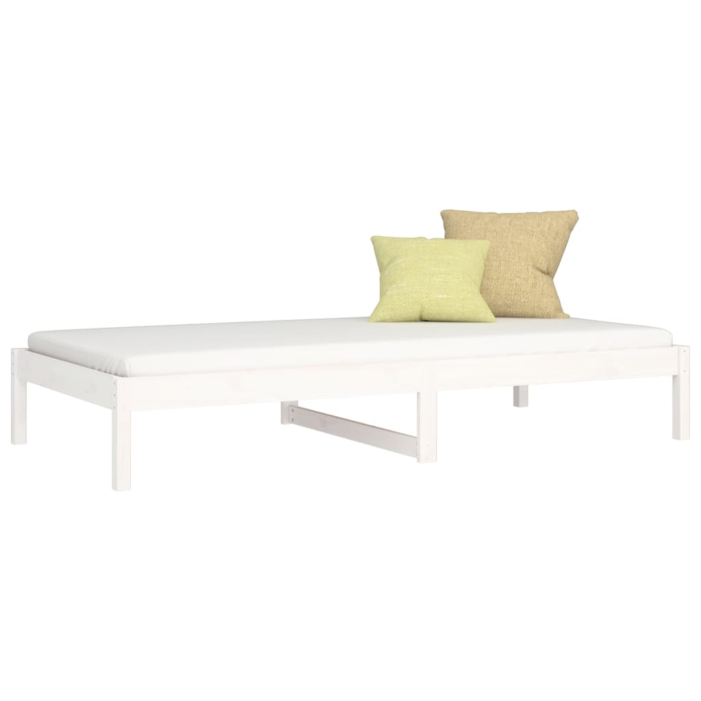 Solid Pine Day Bed 80x200 cm, White - No Mattress Included