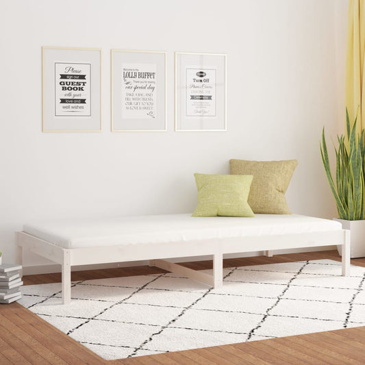 Solid Pine Day Bed 80x200 cm, White - No Mattress Included
