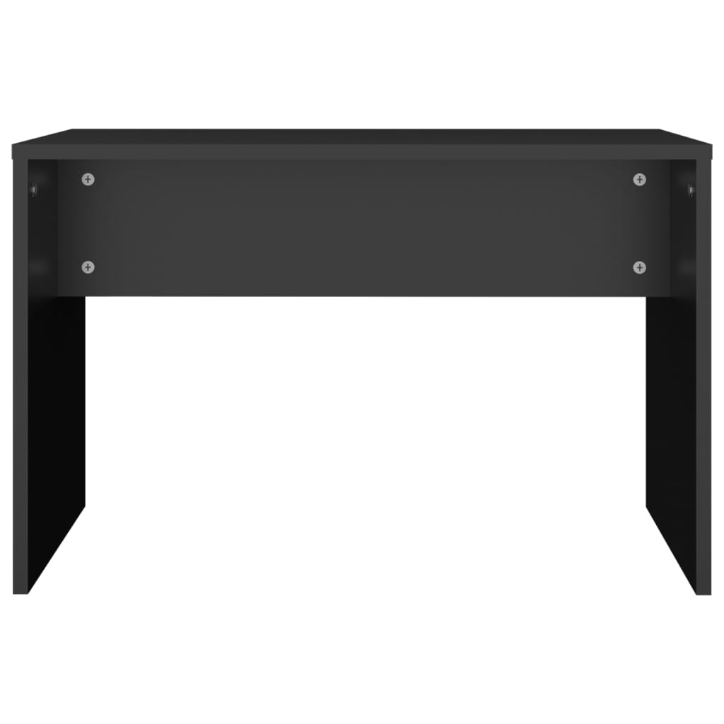 Sleek Black Dressing Stool - Engineered Wood 70x35x45 cm
