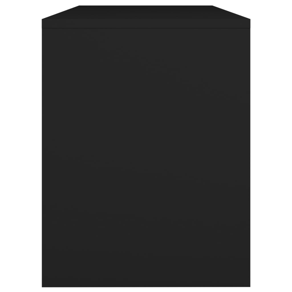 Sleek Black Dressing Stool - Engineered Wood 70x35x45 cm