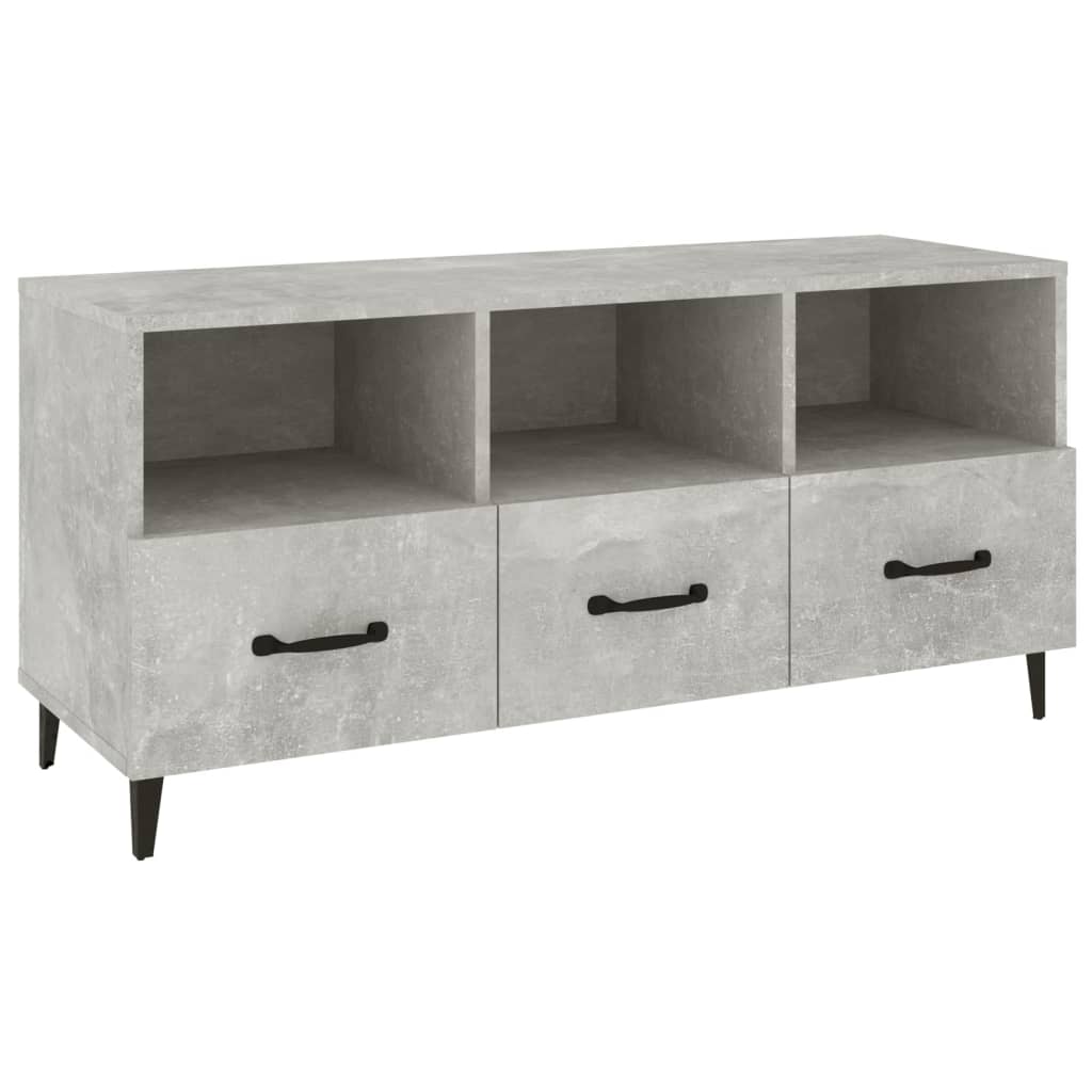 TV Cabinet Concrete Grey 102x35x50 cm Engineered Wood