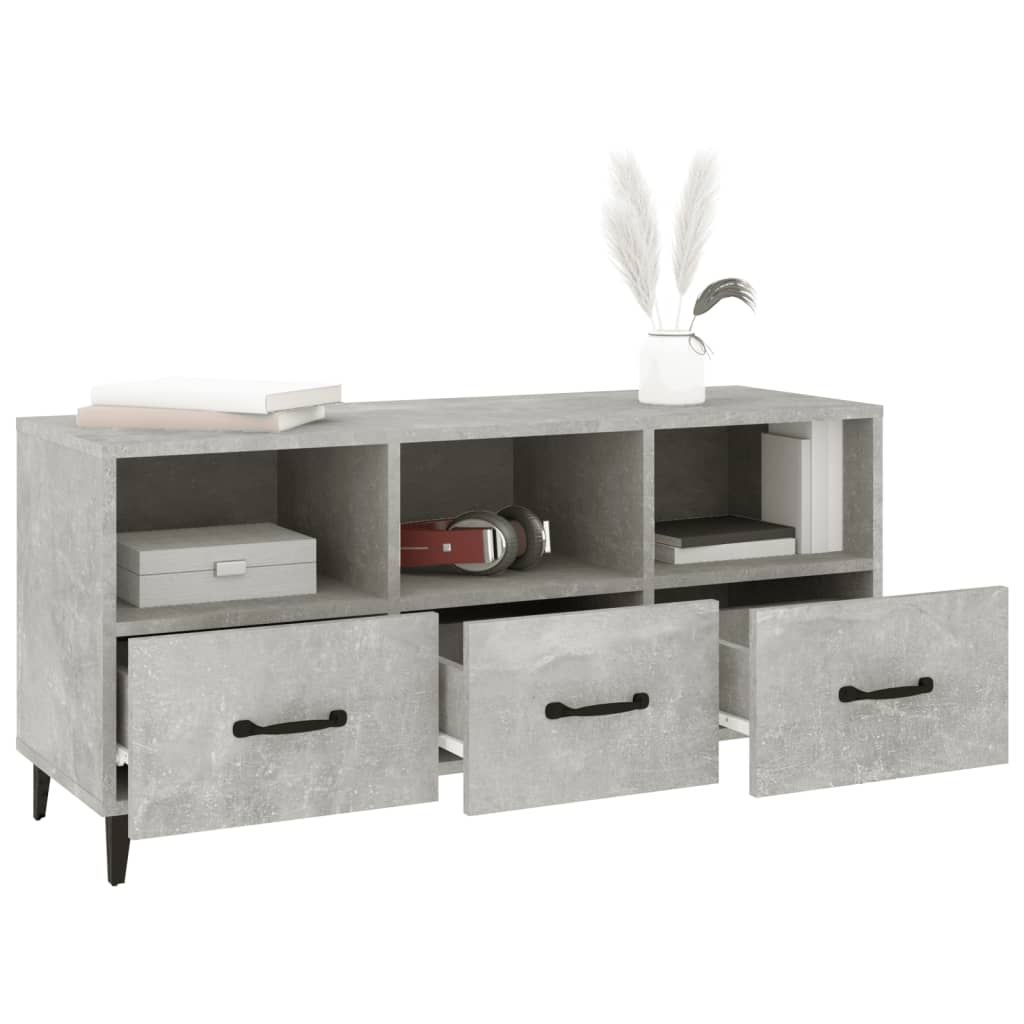 TV Cabinet Concrete Grey 102x35x50 cm Engineered Wood