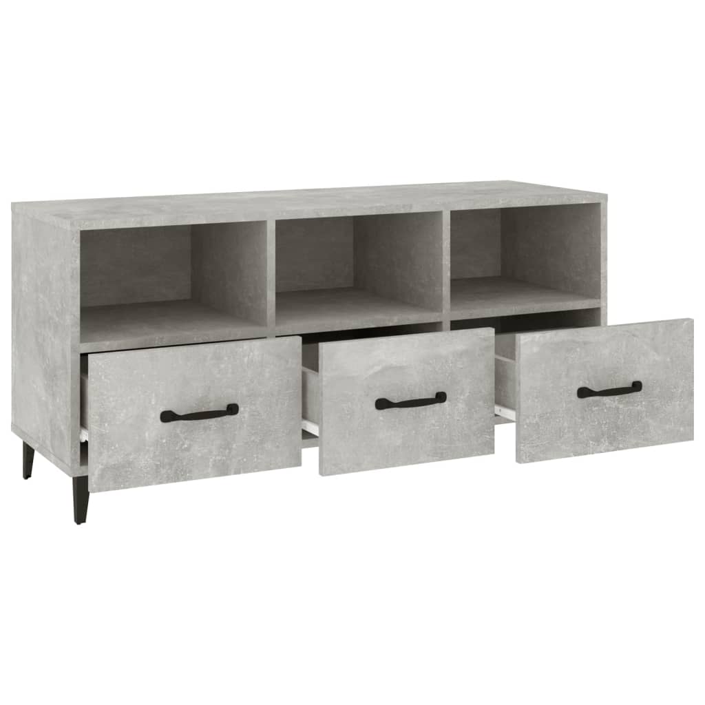 TV Cabinet Concrete Grey 102x35x50 cm Engineered Wood