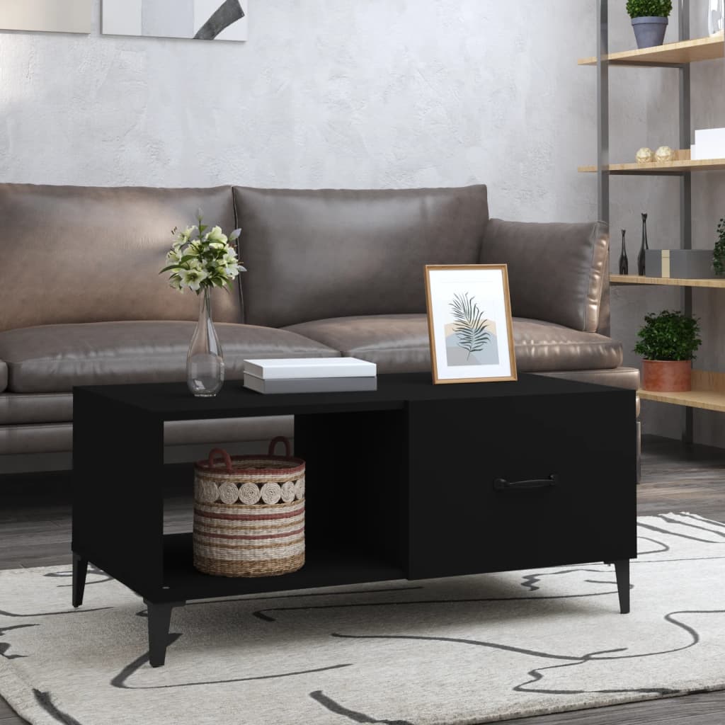 Coffee Table Black 90x50x40 cm Engineered Wood