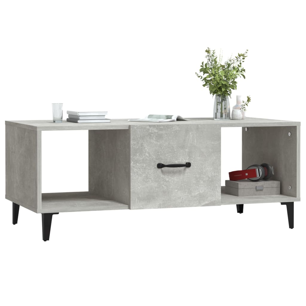 Coffee Table Concrete Grey 102x50x40 cm Engineered Wood