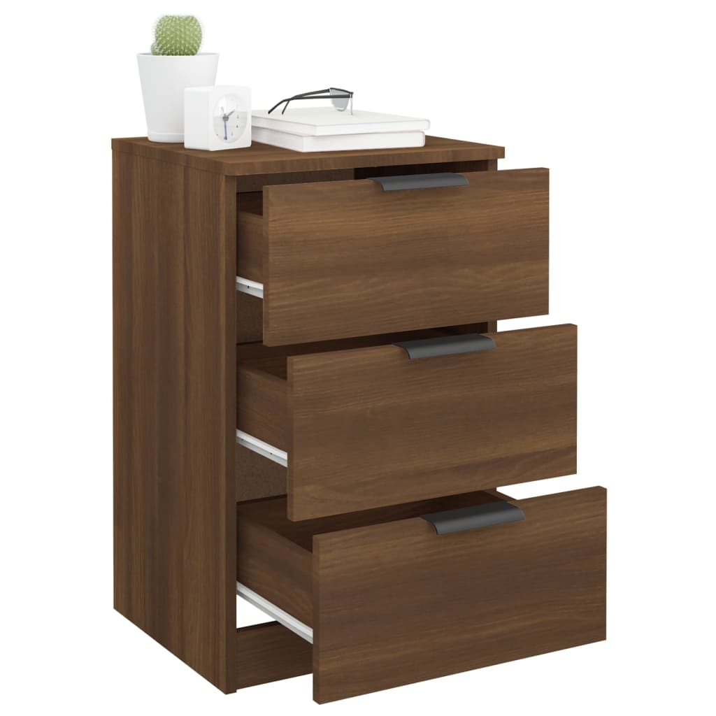 Brown Oak Bedside Cabinet, 40x36x65 cm - Stylish Bedroom Storage