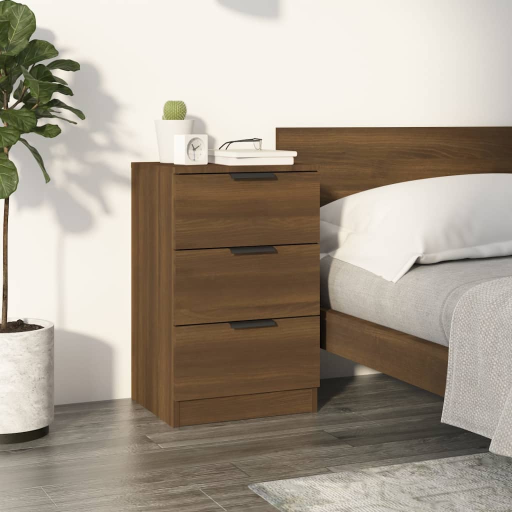 Brown Oak Bedside Cabinet, 40x36x65 cm - Stylish Bedroom Storage