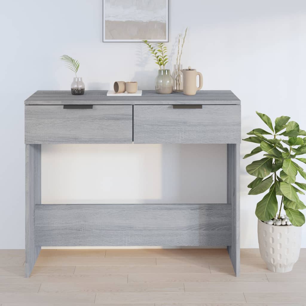 Grey Sonoma Console Table – Engineered Wood, 90x36x75 cm