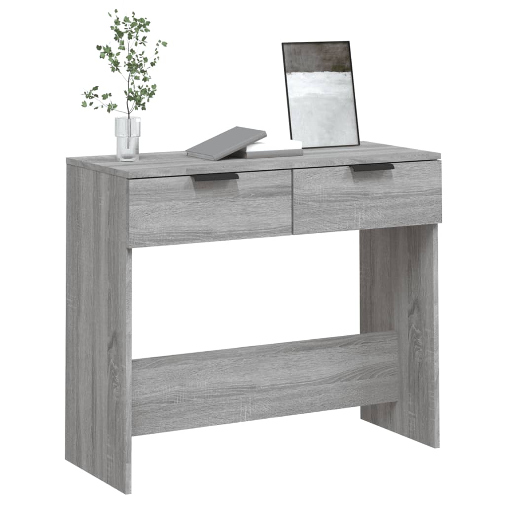Grey Sonoma Console Table – Engineered Wood, 90x36x75 cm