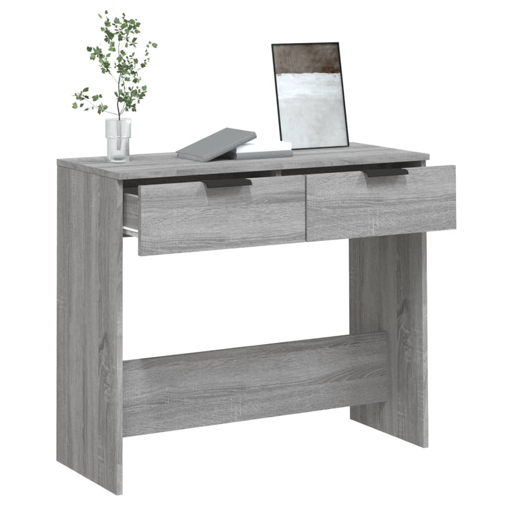 Grey Sonoma Console Table – Engineered Wood, 90x36x75 cm