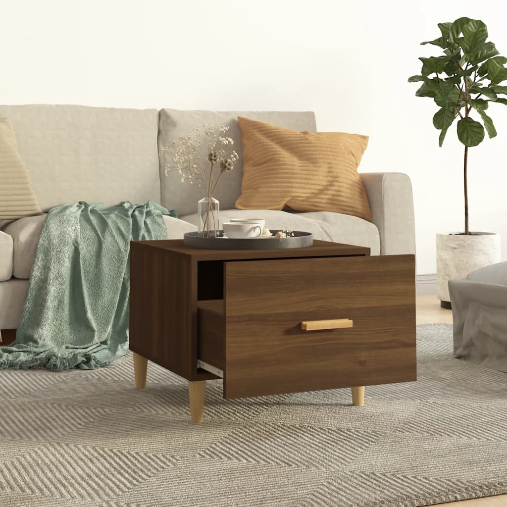 Coffee Table Brown Oak 50x50x40 cm Engineered Wood