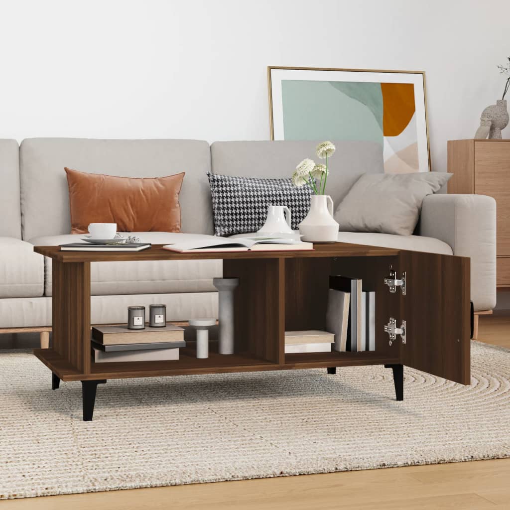 Coffee Table Brown Oak 90x50x40 cm Engineered Wood