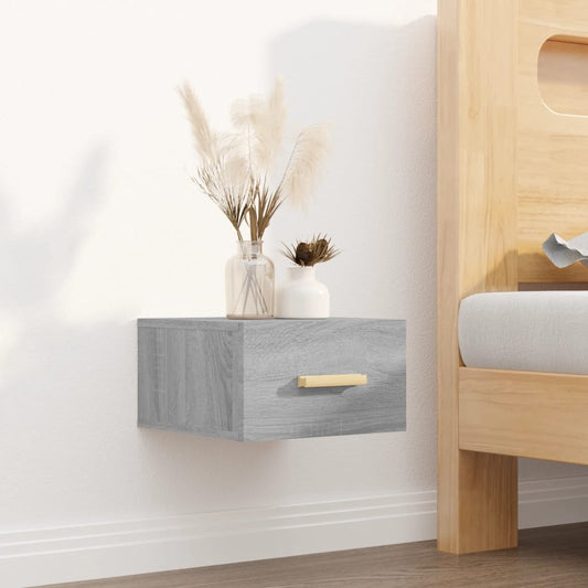 Gray Sonoma Wall-Mounted Bedside Cabinet 35x35x20 cm
