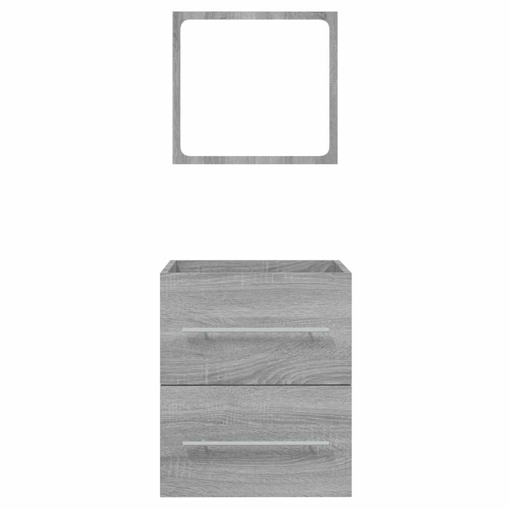 Grey Sonoma Bathroom Cabinet with Mirror - Engineered Wood, 41x38.5x48 cm