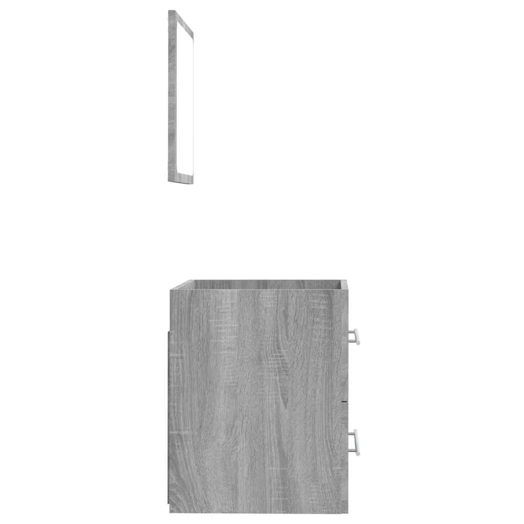 Grey Sonoma Bathroom Cabinet with Mirror - Engineered Wood, 41x38.5x48 cm