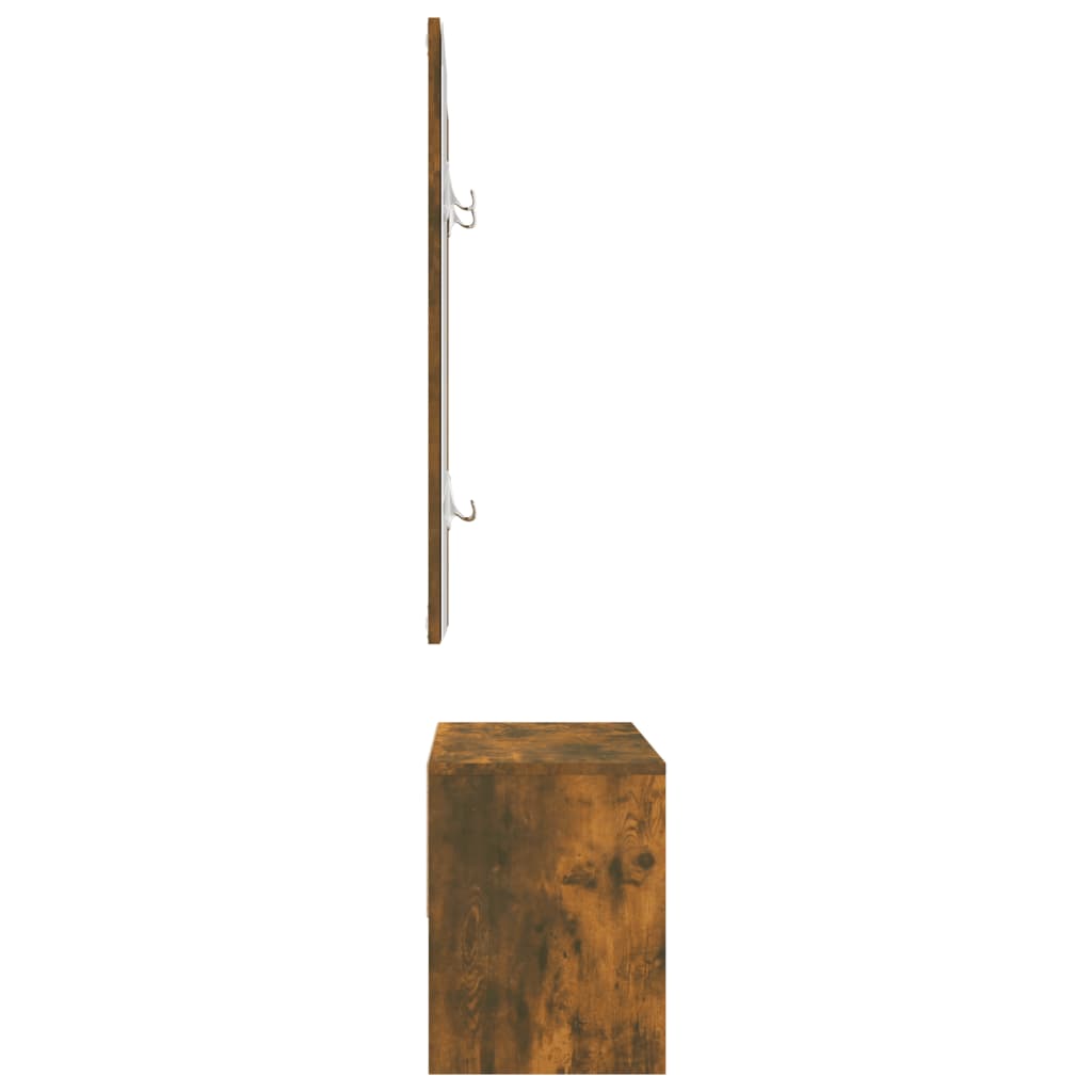 Smoked Oak Hallway Furniture Set – Engineered Wood Elegance