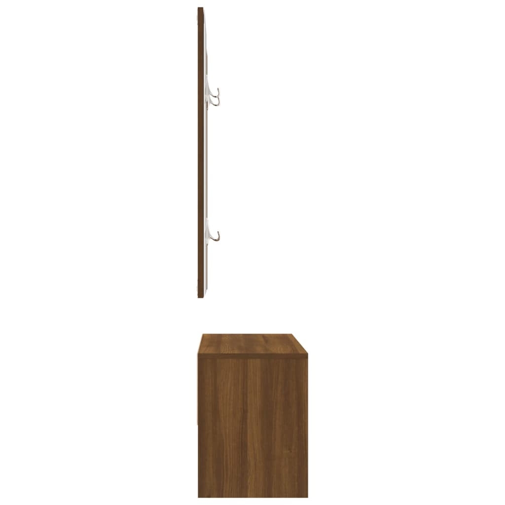 Brown Oak Engineered Wood Hallway Furniture Set
