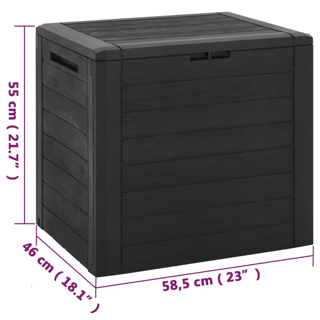 Brown Polypropylene Garden Storage Box 58.5x46x55 cm