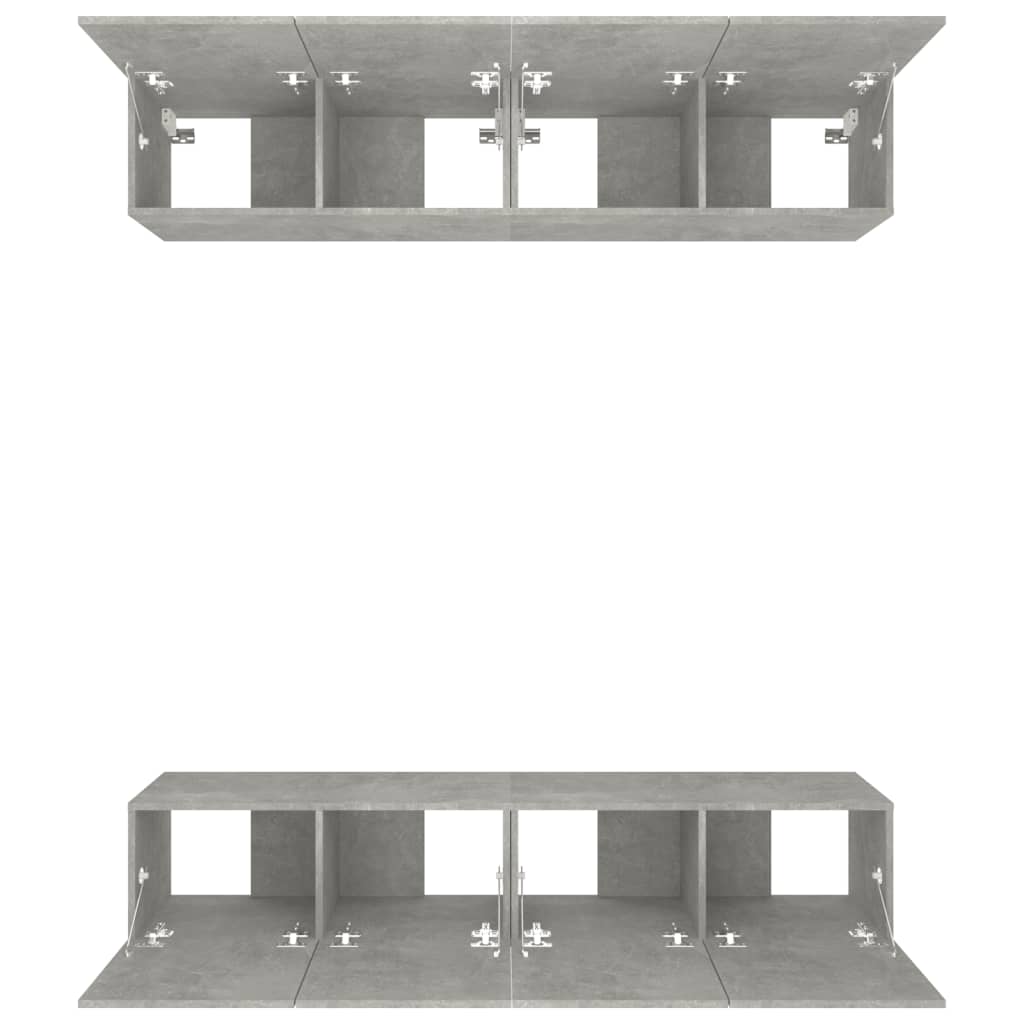 TV Cabinets 4 pcs Concrete Grey 80x30x30 cm Engineered Wood