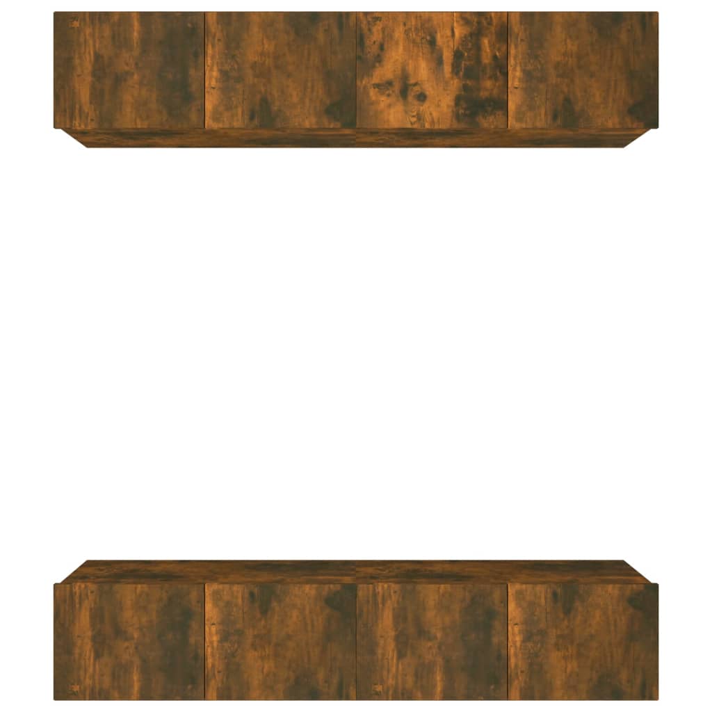 TV Cabinets 4 pcs Smoked Oak 80x30x30 cm Engineered Wood