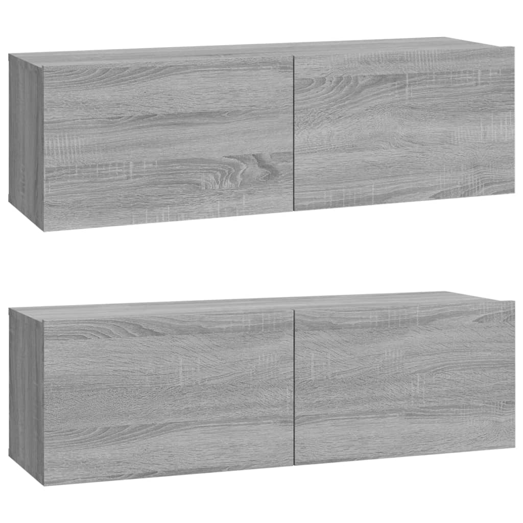 5 Piece TV Cabinet Set Grey Sonoma Engineered Wood