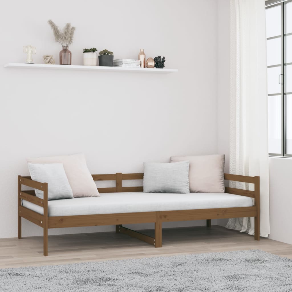 Solid Pine Honey Brown Day Bed 90x190cm - Mattress Not Included