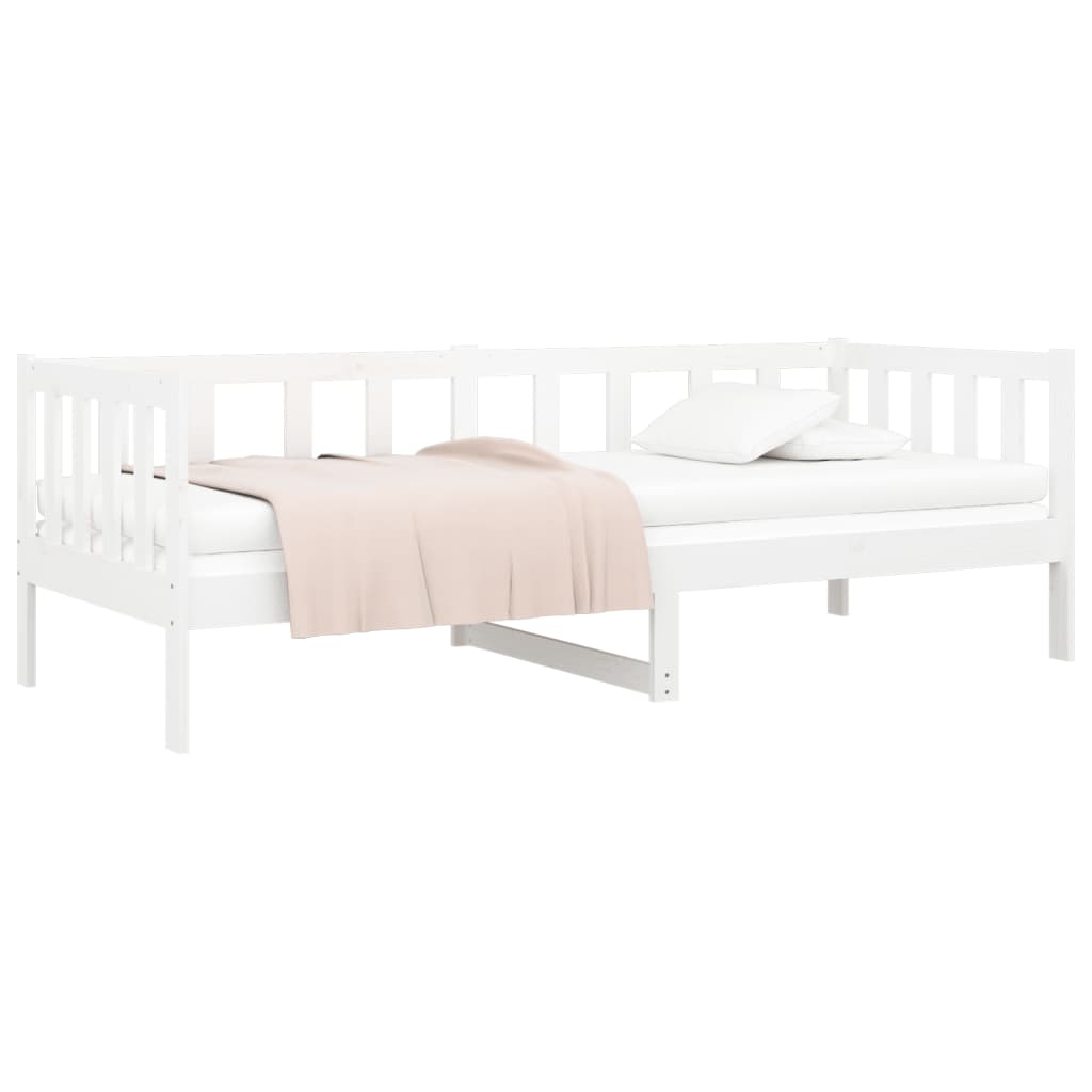 White Solid Pine Wood Day Bed Frame 80x200cm - No Mattress